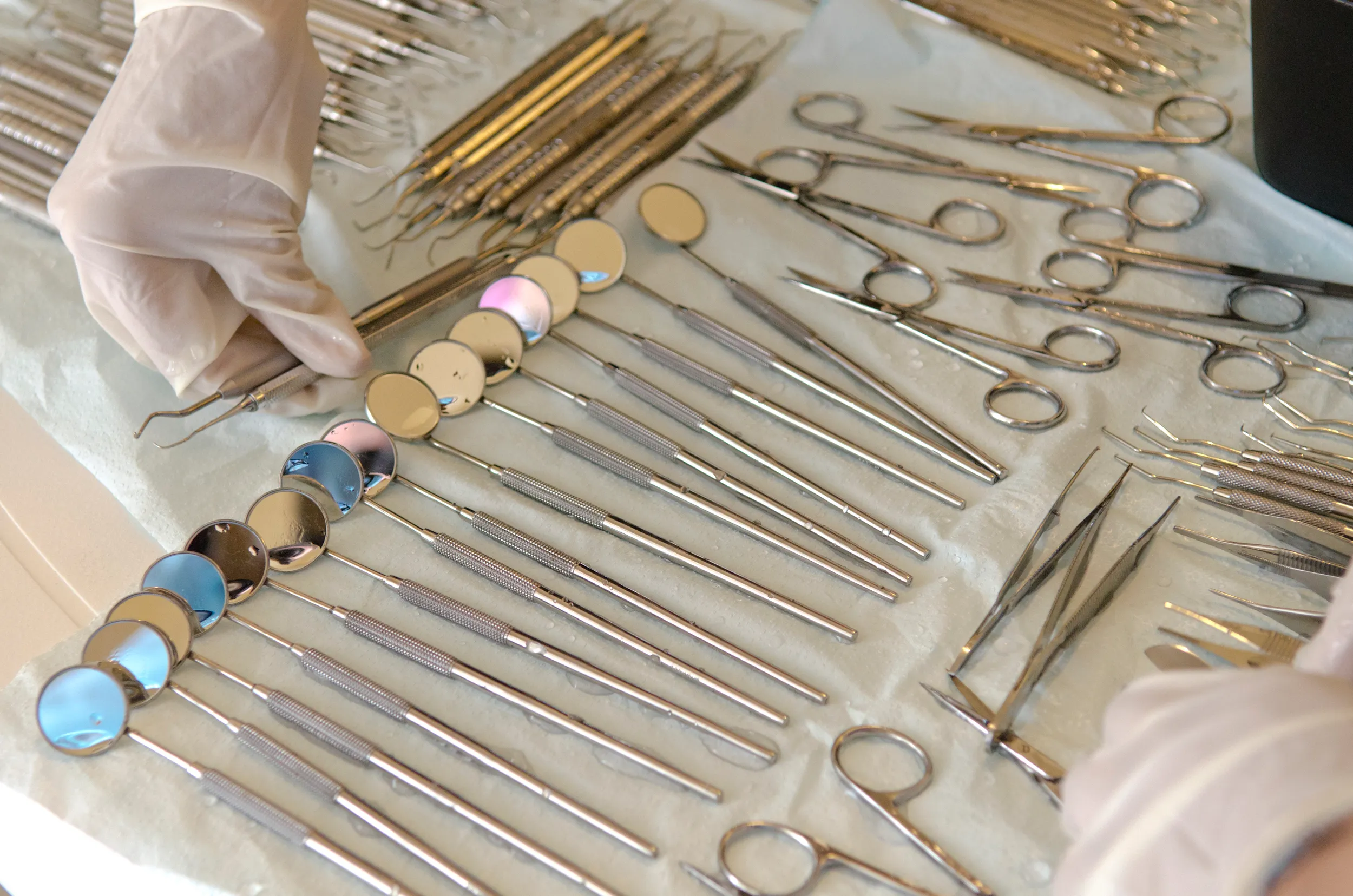 Instruments ready for the clinic