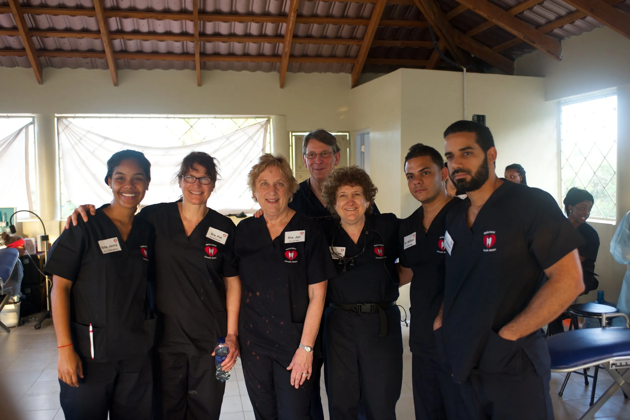Dental volunteers in the clinic