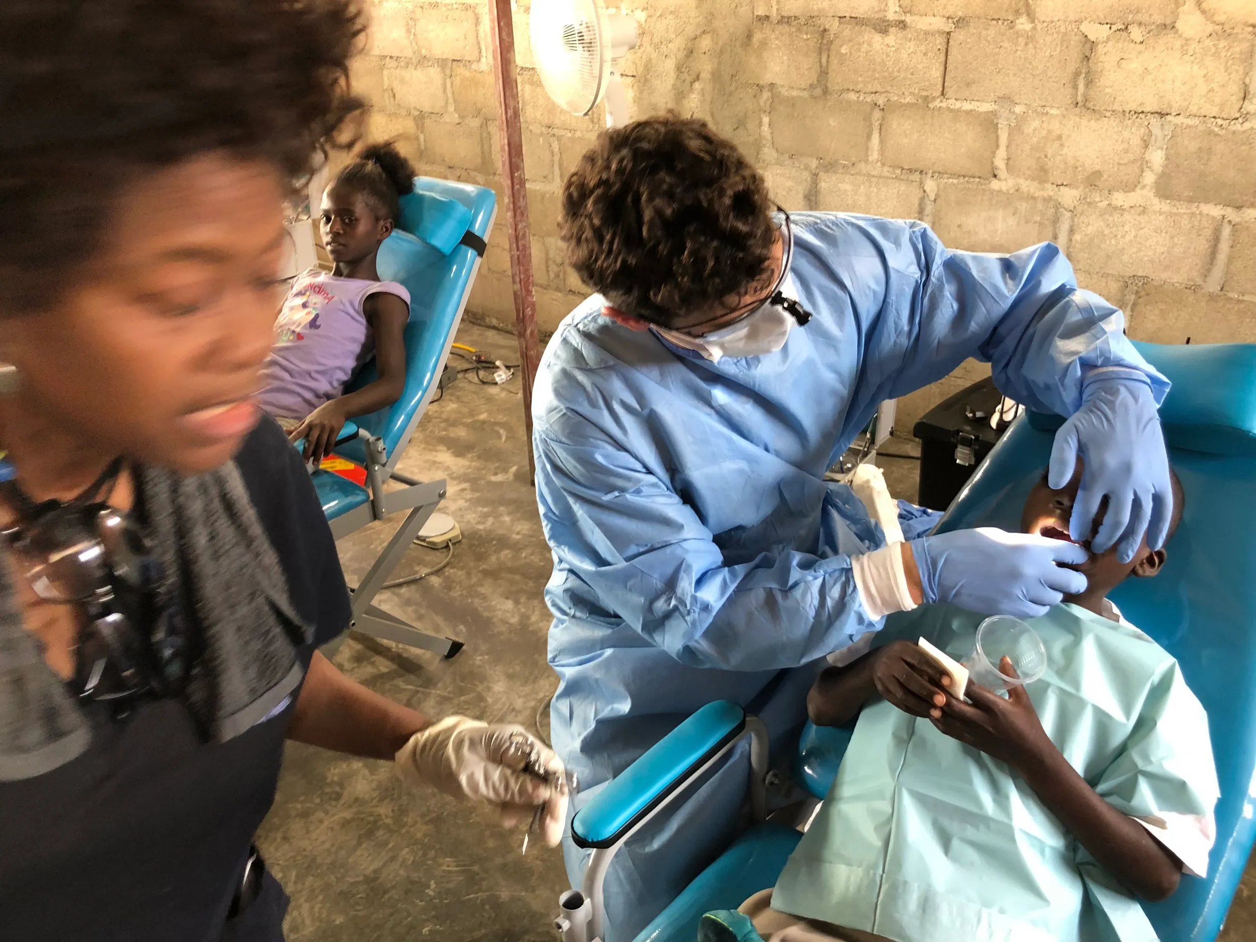 Treatment in a portable dental chair