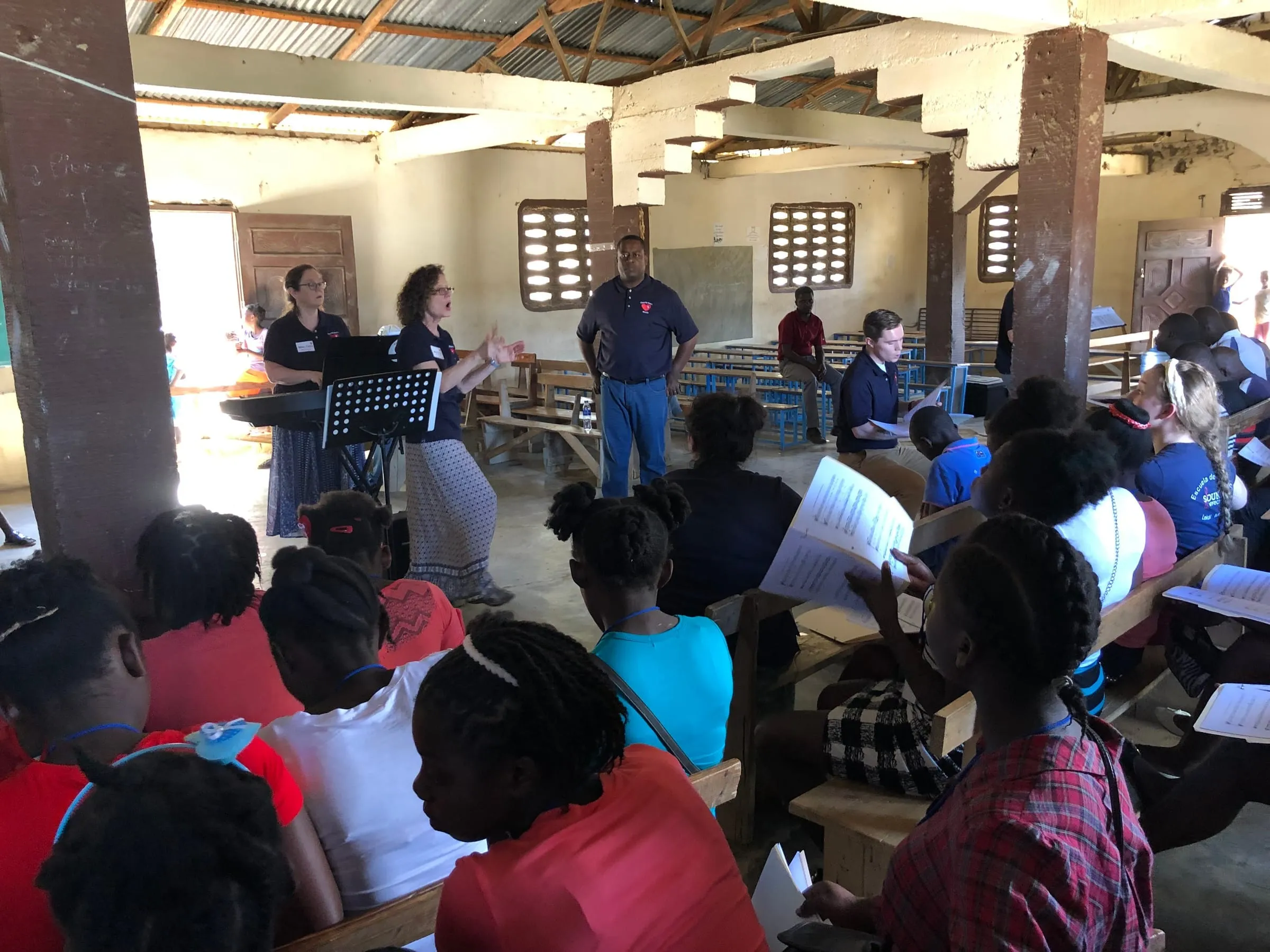 A music class in a village church
