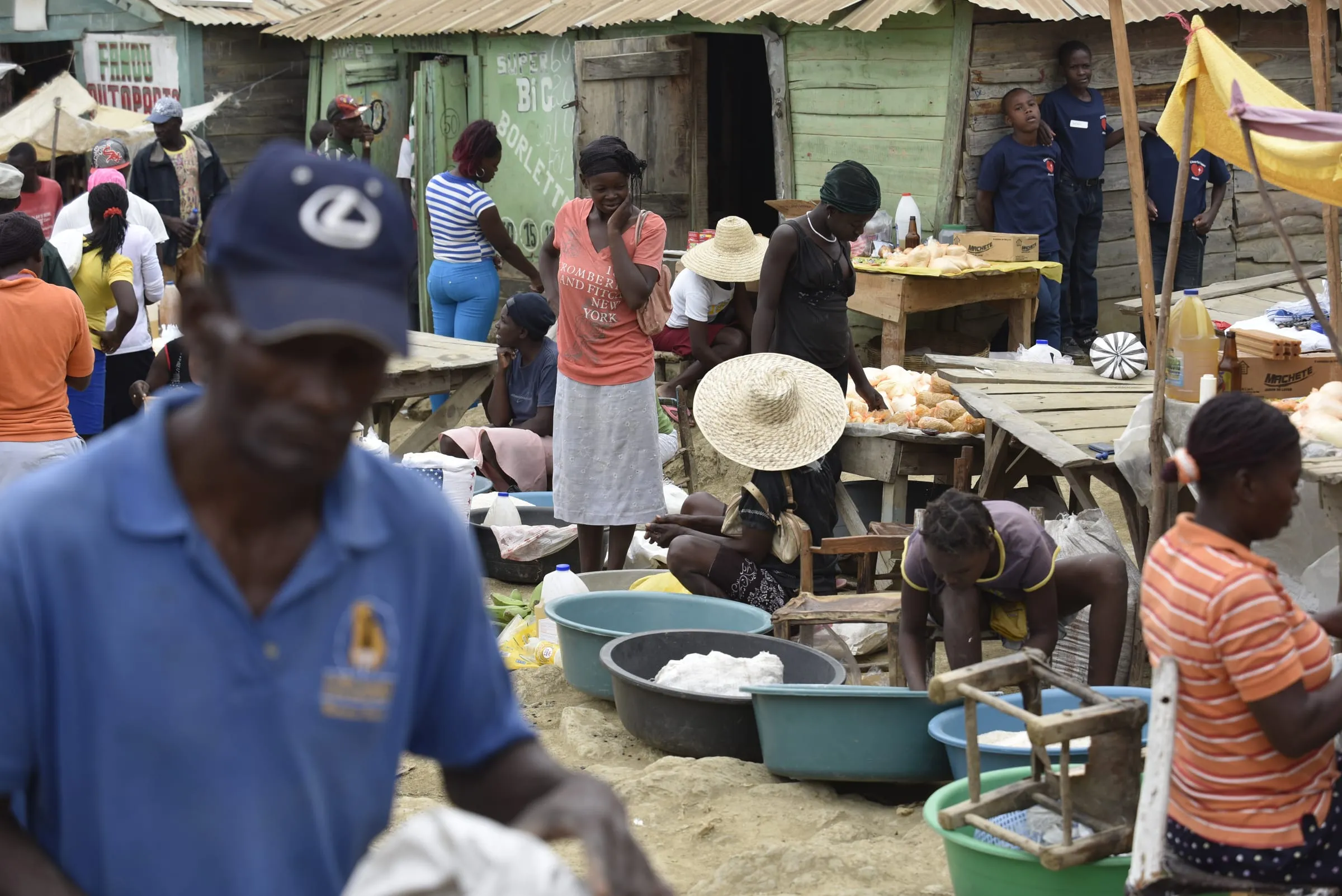 Vendors at an open-air market