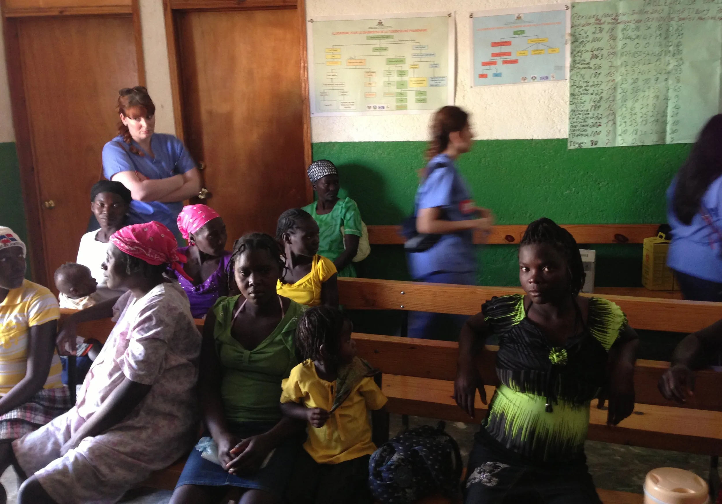 The waiting room at a clinic in Haiti