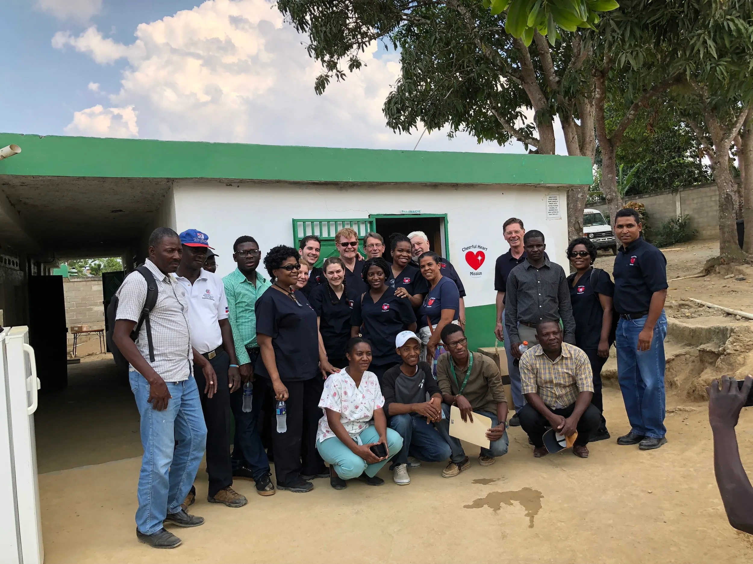 Volunteers and local partners at the clinic