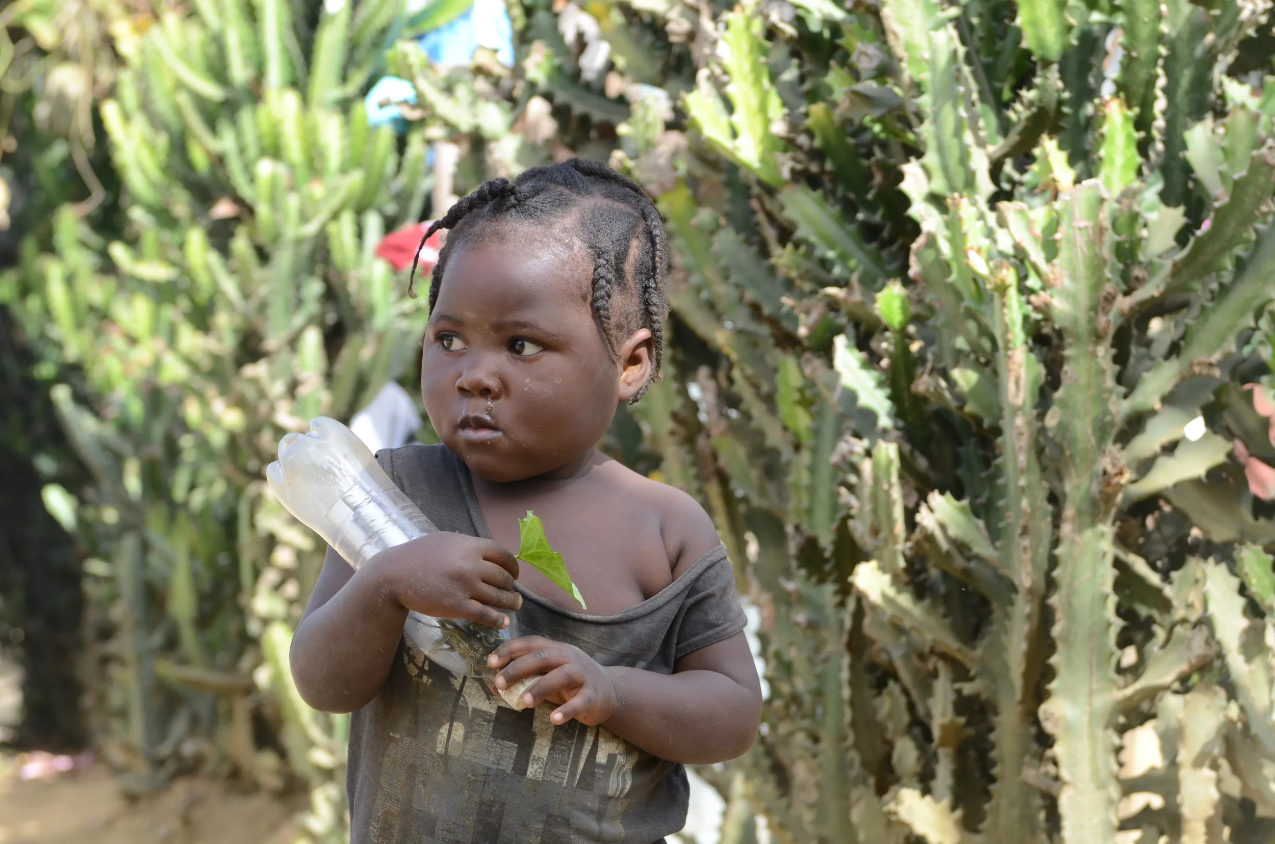 A toddler in the village